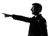 silhouette  man pointing mocking sneering