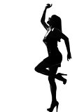 stylish silhouette woman dancing happy