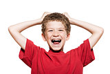 Little boy portrait laughing