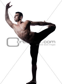 Man yoga asanas natarajasana dancer pose