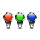 Three color buttons