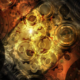 Grunge Background with Gears
