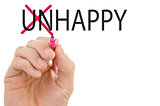 Changing word Unhappy into happy