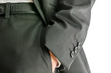 Closeup of businessman hand in a pocket