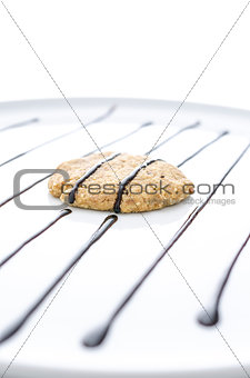 Homemade cookie on a white plate