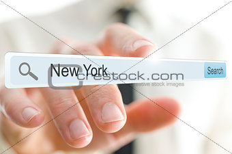 New York written in search bar