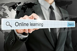 Online learning written in search bar
