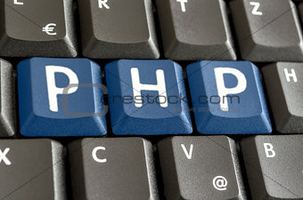PHP written on computer keyboard