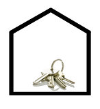 Shape of a house with keys in it