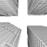 Skyscraper rendering in lines
