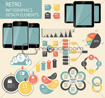 Retro vintage Infographic template business vector illustration