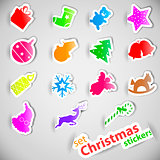 Colorful christmas stickers set eps10 vector illustration