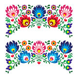 Polish floral folk embroidery patterns for card