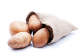 a sack of potatoes, isolated background