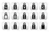 Shopping, price tag, sale vector buttons set