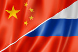 China and Russia flag