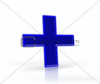 Blue digital cross