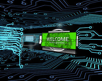 Welcome screen in digital circuit board