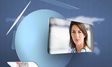 Screen displaying doctor in digital interface