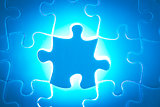 Blue jigsaw puzzle