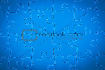 Flat blue jigsaw puzzle