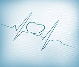 ECG line with heart graphic
