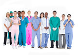 Smiling medical team of doctors nurses and surgeons