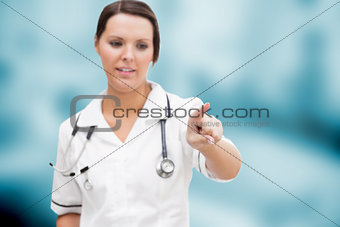 Nurse pointing her finger