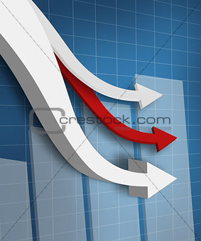 Digital background with arrows going down
