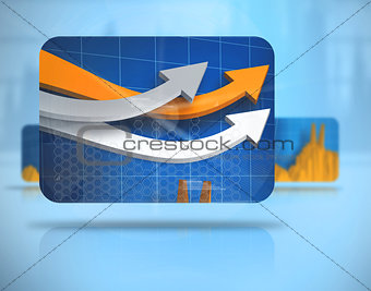 Digital background with screens including graphs
