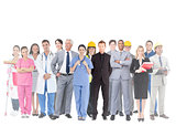 Smiling group of people with different jobs
