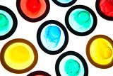 Brightly coloured condoms