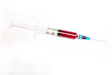 Syringe filled with blood