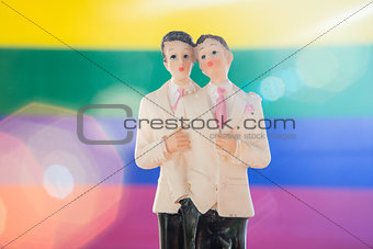 Gay groom wedding cake topper