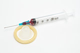 Medical syringe and condom