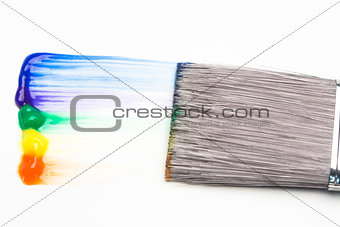 Paintbrush with rainbow brush stroke