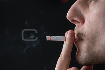 Man smoking cigarette
