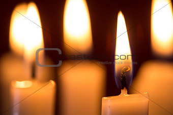 Focus on candle burning