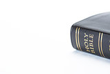 Black leather bound holy bible