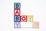 Blocks spelling baby boy
