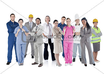 Large group of workers