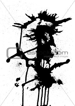Black ink abstract design