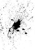 Black paint messy splatter