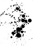 Black ink blobs and splatter