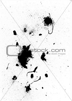Black ink splashes and splatters