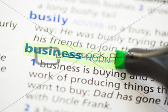 Business definition highlighted