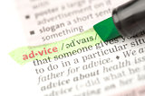Advice definition highlighted in green