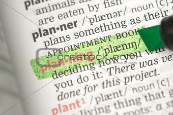 Planning definition highlighted in green
