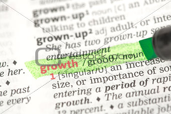 Growth definition highlighted in green