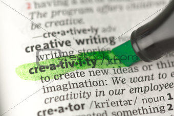 Creativity definition highlighted in green